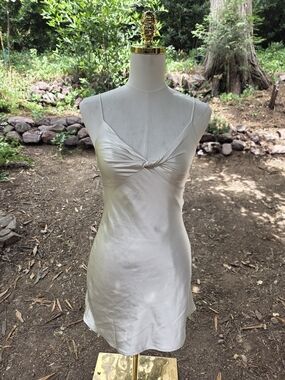 Princess Polly Marilyn Cream Satin Mini Dress Size 2